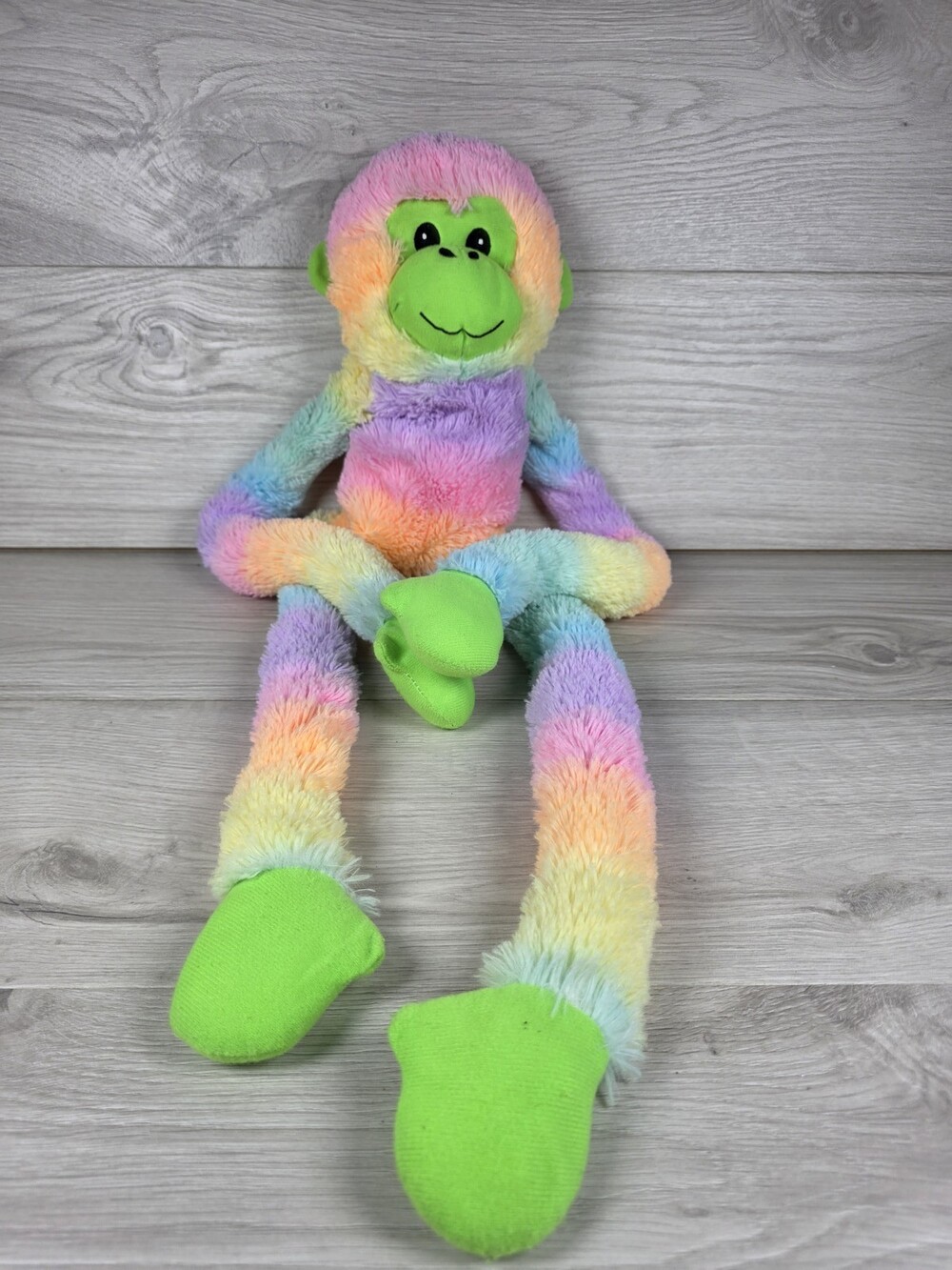 Goffa Multicolor Gradient Plush Rainbow Monkey 20" Hot Color Mix SU35
